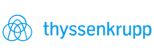 Logo de thyssenkrupp, cliente de NEXAR con soporte informático a nivel nacional